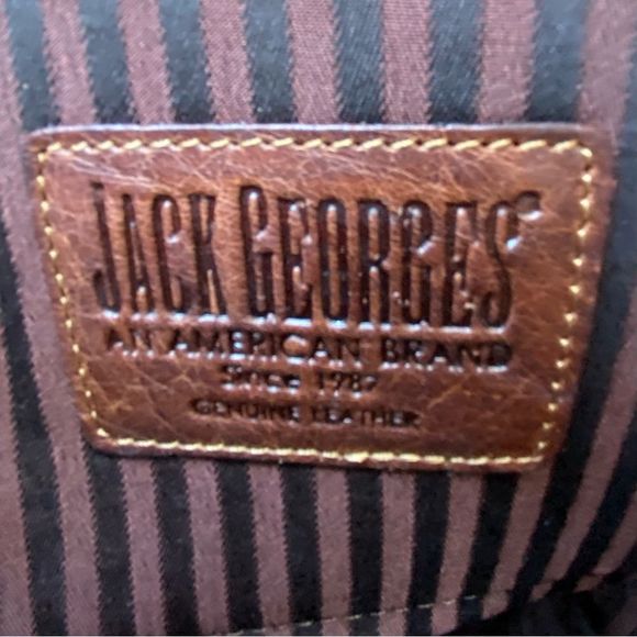 NWT New! Jack Georges Brown Voyager Zip Leather Briefcase w/Front Flap Pocket - Picture 7 of 16